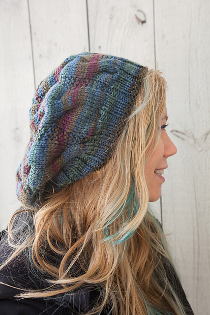 image of big cable slouch hat