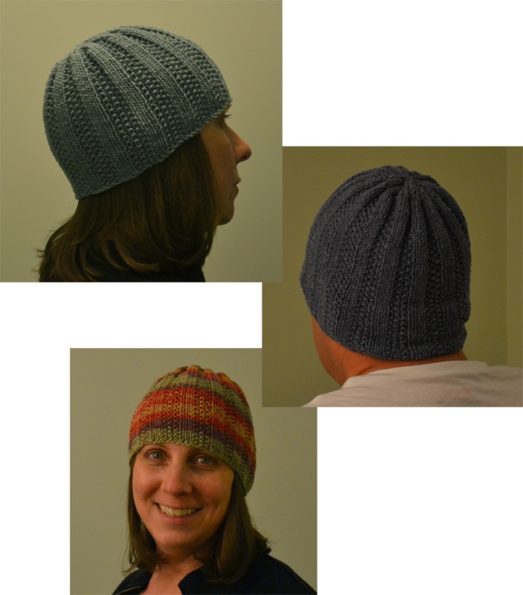 image of seeded rib hat in three different styles and sizes